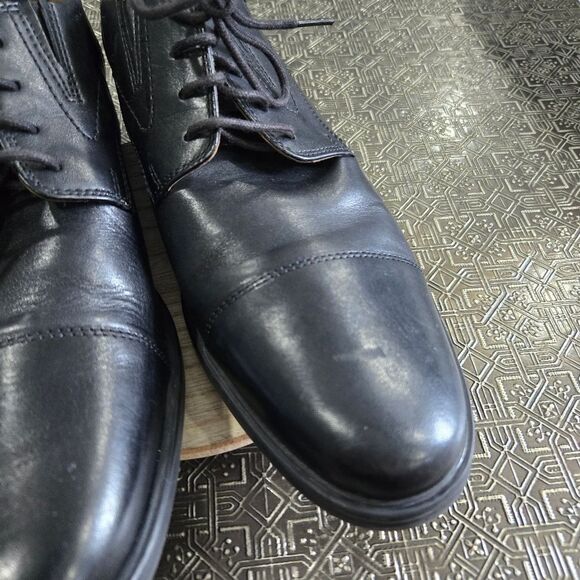 🐢 Clarks Men's Black Whiddon Cap Toe Oxford Size 10.5. - Picture 12 of 16